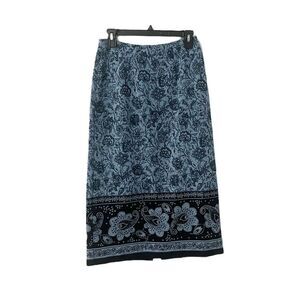 🟢Sag Harbor Blue Floral Paisley Skirt Size 4P